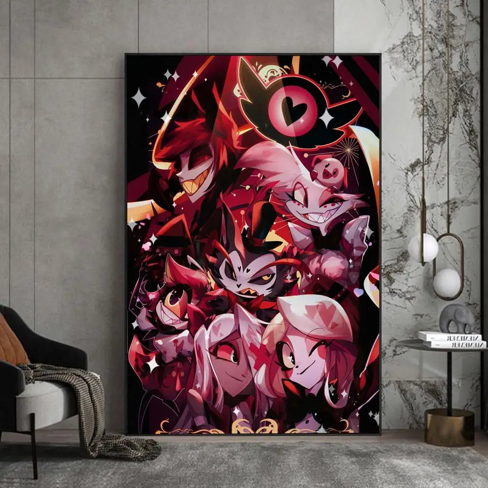 Hazbin Hotel Poster Wall Art Alastor Angel Charlie Lucifer Husk Vaggie