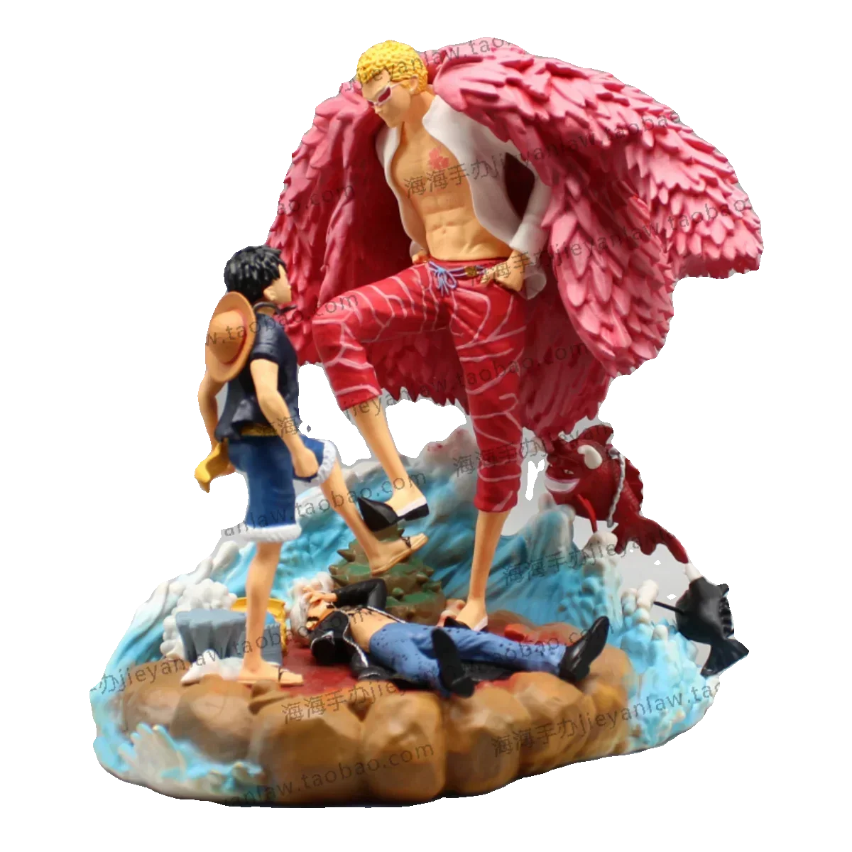 One Piece Monkey D. Luffy Vs Donquixote Doflamingo Dress Rosa GK Figure