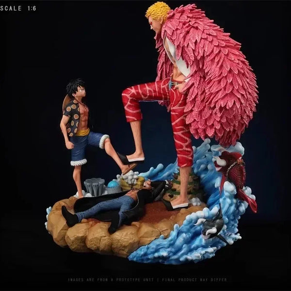 One Piece Monkey D. Luffy Vs Donquixote Doflamingo Dress Rosa GK Figure