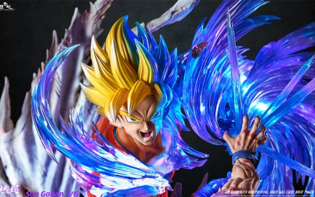 Dragon Ball Z YQ Studio Gohan e Goku Kamehameha Limited Edition Resin Figure 1/6