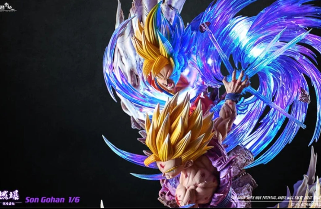 Dragon Ball Z YQ Studio Gohan e Goku Kamehameha Limited Edition Resin Figure 1/6