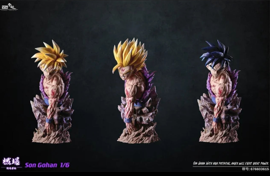 Dragon Ball Z YQ Studio Gohan e Goku Kamehameha Limited Edition Resin Figure 1/6