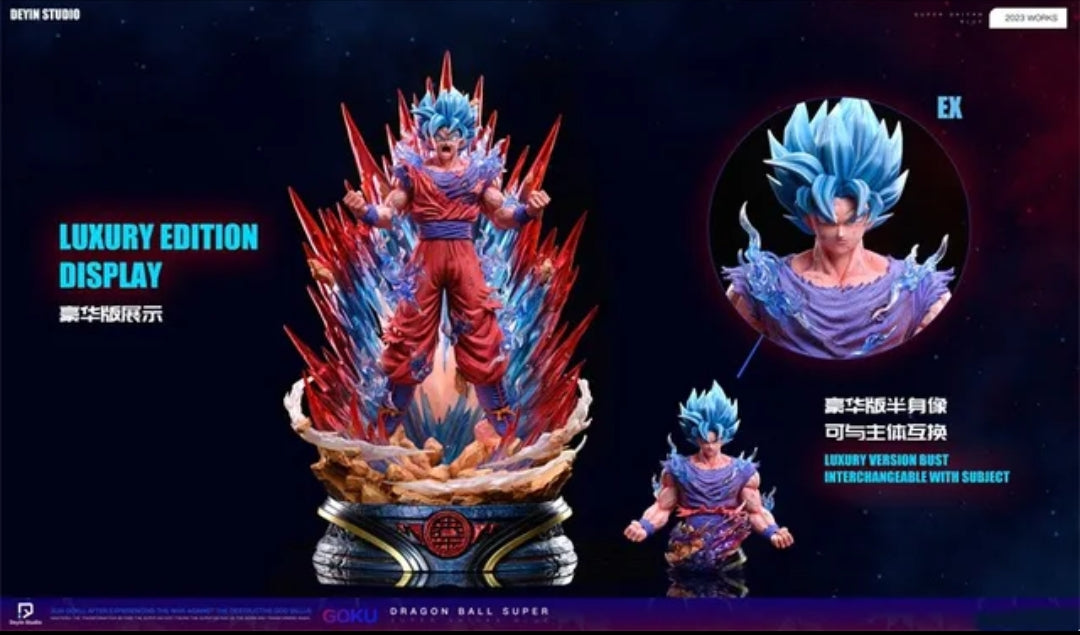 Pre-Order Resina Dragon ball Super Goku Super Saiyan Blue Kaioken 47cm