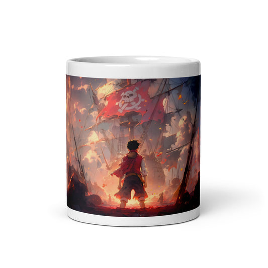 One Piece Tazza Bianca in Ceramica Monkey D. Luffy